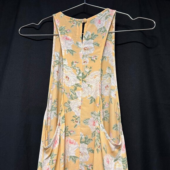 PRIVACY PLEASE - Halter Tank Summer Dress - Womens Small - yellow - floral print - Picture 6 of 11